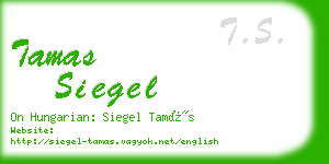 tamas siegel business card